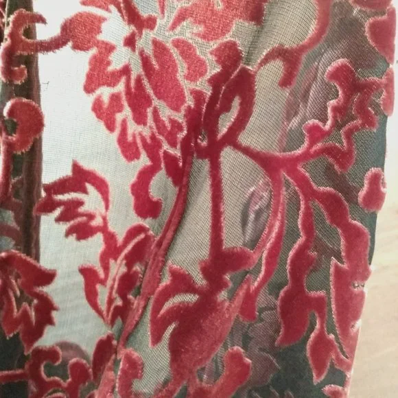 Yi Lin Sheer Silk/Velvet Mandarin Collar Tunic - Picture 5 of 11